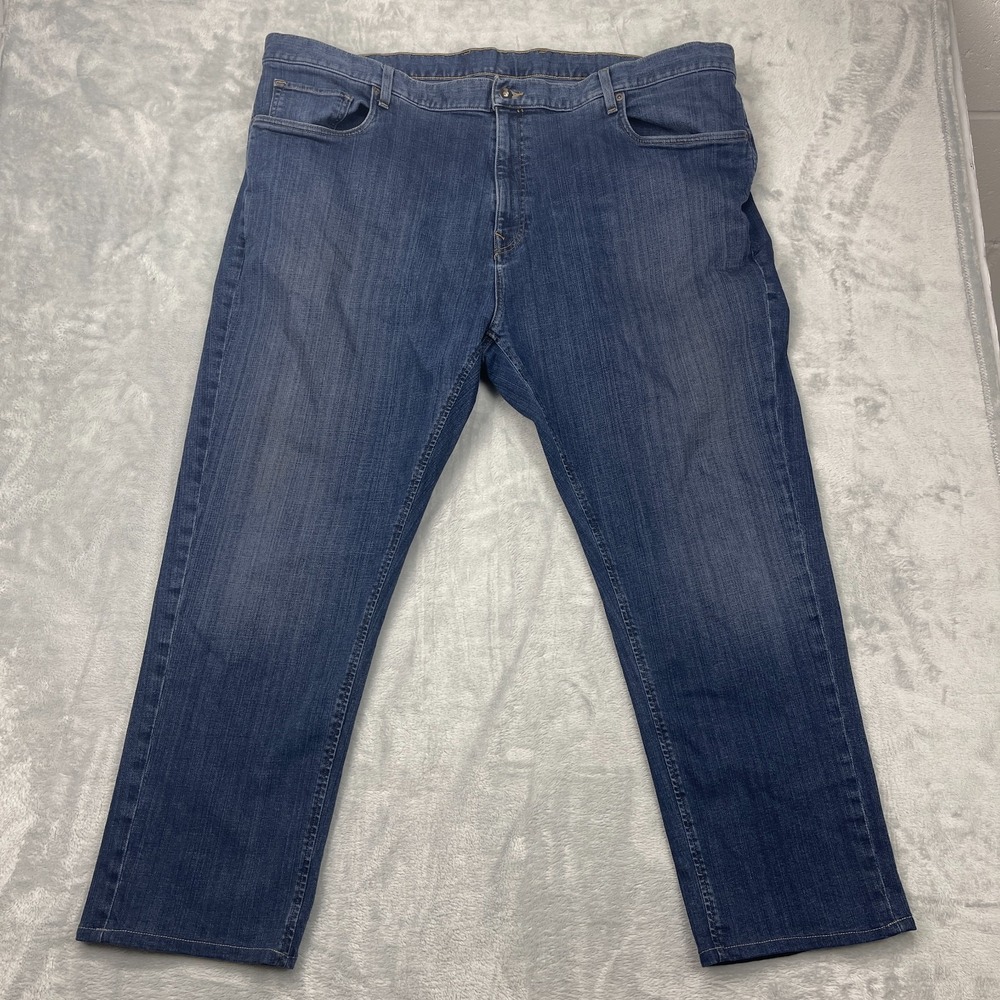 Cutter & Buck Jeans Mens 46x30 Blue Denim Faded Dark Wash High Rise Straight Leg
